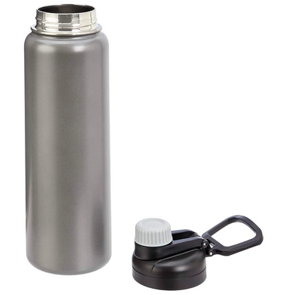 AquiorFilters Large Stainless Steel Water Bottle with Spout Lid – 30oz, Gray